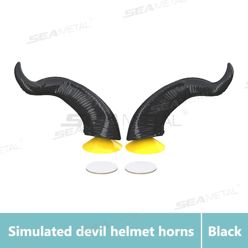 Devil Horns Motorcycle Helmet Decoration - 2-Piece Set with Suction Mount | Cosplay Styling Accessory