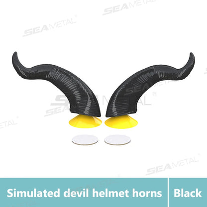 Devil Horns Motorcycle Helmet Decoration - 2-Piece Set with Suction Mount | Cosplay Styling Accessory