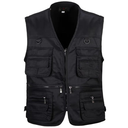 Men's Multi-Pocket Tactical Vest - Summer Outdoor Hiking Fishing Photography Waistcoat Cargo Jacket (S-6XL)
