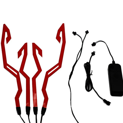 Waterproof LED Motorcycle Helmet Strip - 4-in-1 EL Warning Light Sticker for Night Riding