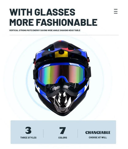 DOT Certified Professional Off-Road Motorcycle Helmet - Adults & Children - Downhill Racing Motor Helmet with Free Gift
