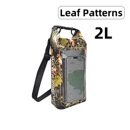 PVC Waterproof Dry Bag 2L - Touch Screen Phone Pouch for Swimming Rafting Surfing Boating - Shoulder Bag