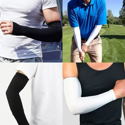 Cooling Arm Sleeves - Ice Silk UV Sun Protection for Cycling, Golf, and Outdoor Sports (1 Pair)