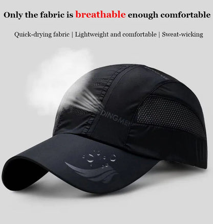Quick-Dry Mesh Baseball Cap - Sports Running & Golf Hat - Breathable Snapback for Men & Women