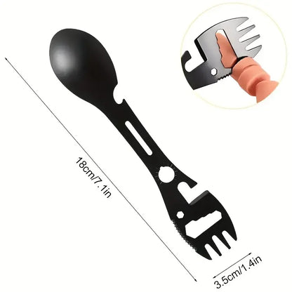 Multi-Tool Camping Utensil Set - Lightweight Fork, Spoon & Bottle Opener for Outdoor Survival
