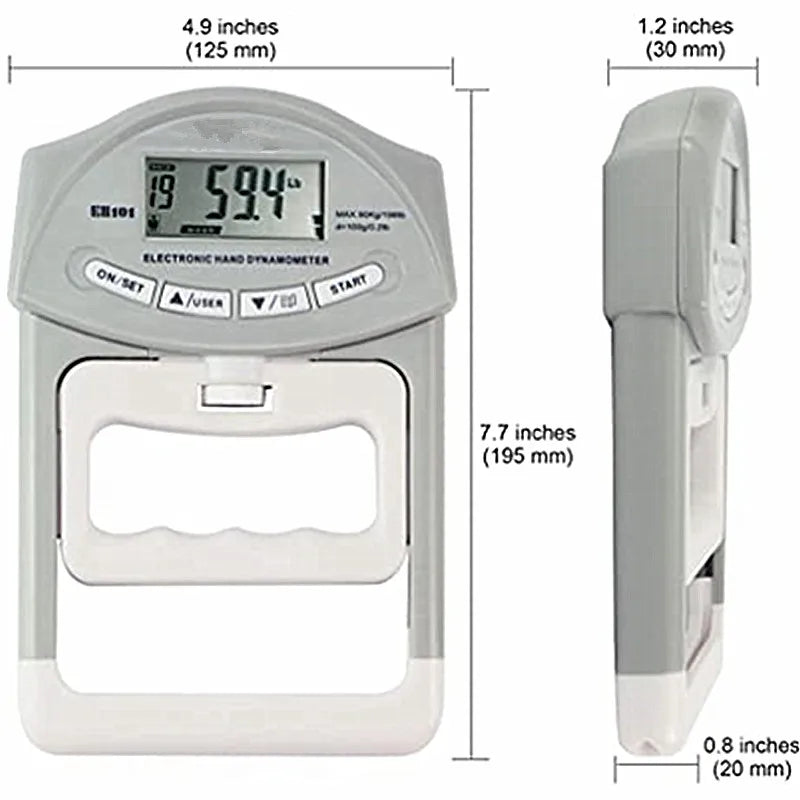 Digital Hand Dynamometer - Electronic Grip Strength Meter 90kg/200lbs Capacity for Athletic Performance Testing