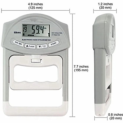 Digital Hand Dynamometer - Electronic Grip Strength Meter 90kg/200lbs Capacity for Athletic Performance Testing