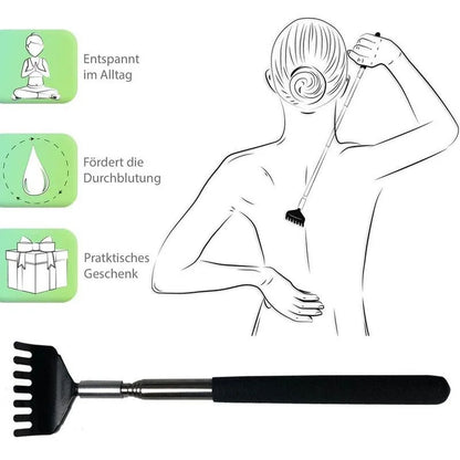 Telescopic Stainless Steel Back Scratcher with Carrying Bag