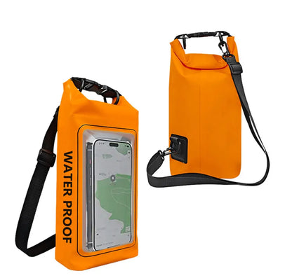 PVC Waterproof Dry Bag 2L - Touch Screen Phone Pouch for Swimming Rafting Surfing Boating - Shoulder Bag