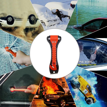 2-in-1 Emergency Car Safety Hammer & Seatbelt Cutter - Window Breaker & Life-Saving Rescue Tool