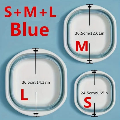 Space-Saving Collapsible Storage Baskets - 3 Pack Multi-Purpose Wash Tubs for Laundry, Camping, Fruits & Home Organization