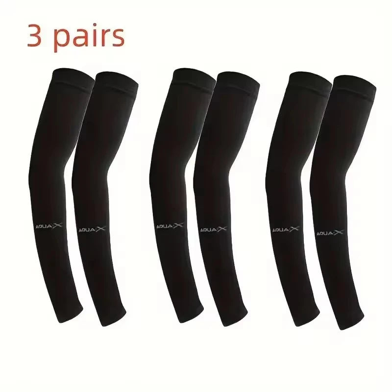 UV Protection Ice Silk Arm Sleeves - Men's Cooling Sports Arm Covers for Cycling, Running & Outdoor Fitness