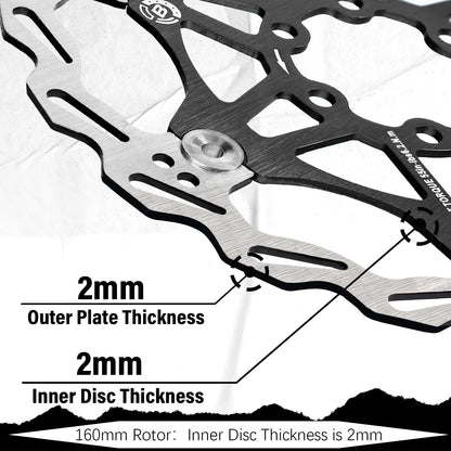 Floating Disc Brake Rotor - 160mm/180mm/203mm MTB & Road Bike - Ultralight Heat Dissipation Design