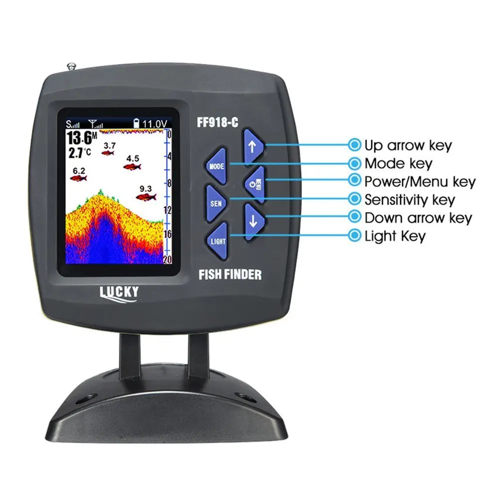 Wireless Fish Finder - 980ft Range 45° Sonar for Fishing Boats