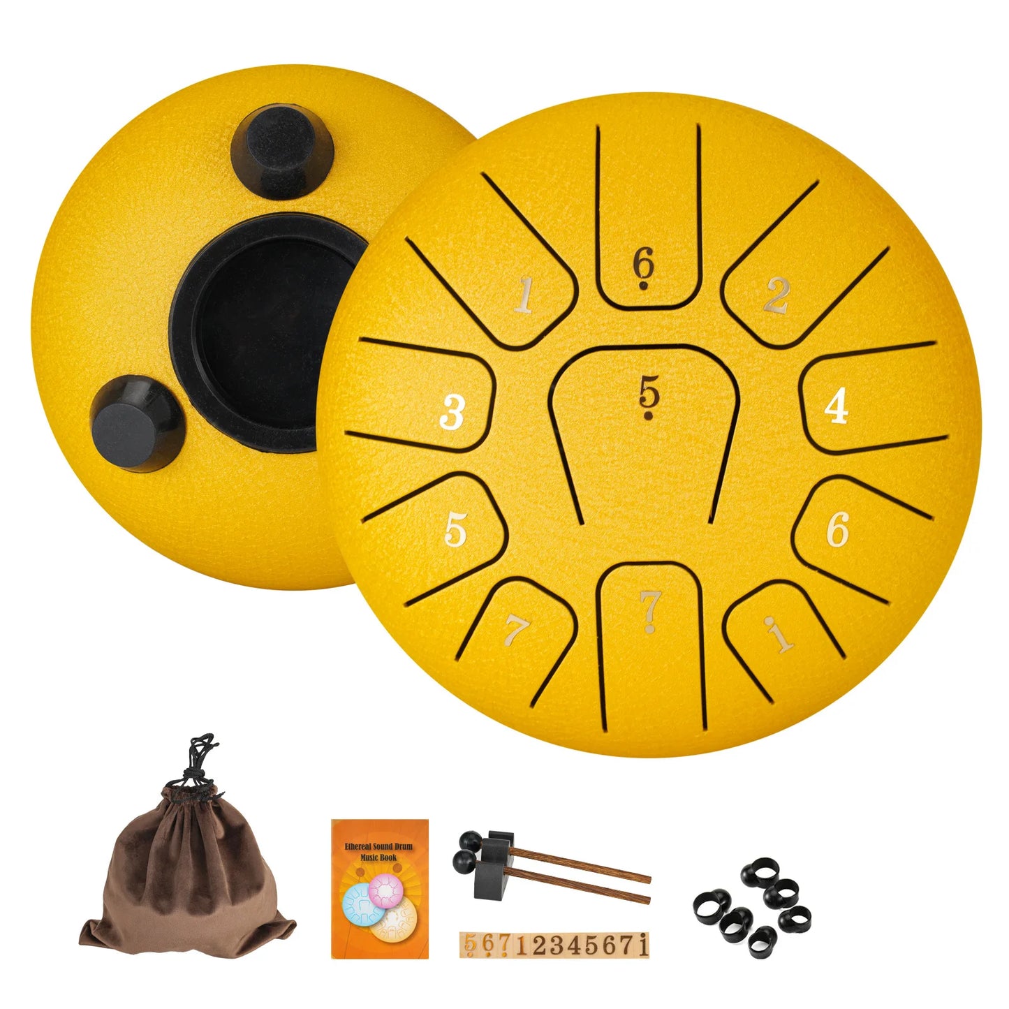 11-Note Steel Tongue Drum - 6 Inch Professional Sound Healing Instrument with Tuning Kit for Yoga, Meditation & Anxiety Relief