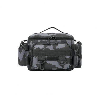 Portable Fishing Tackle Shoulder Bag - Multi-Purpose Storage with Rod Holder for Outdoor Sports & Fly Fishing
