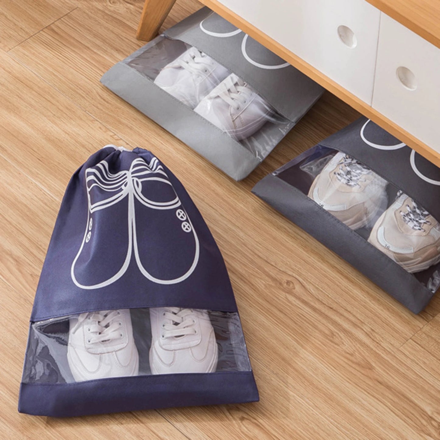 Waterproof Nylon Drawstring Storage Bag - Multi-Purpose Travel & Sports Organizer Pouch
