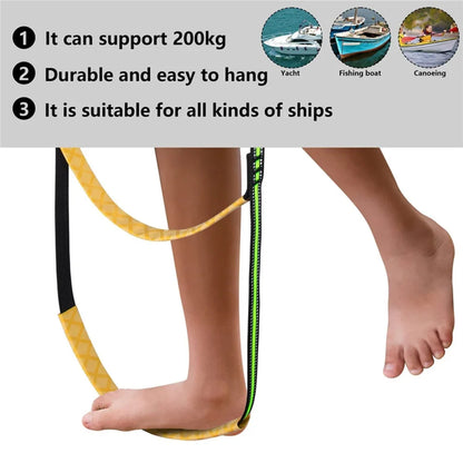 Portable Nylon Boat Rope Ladder - 3/4/5 Step Auxiliary Boarding Ladder for Marine & Water Sports