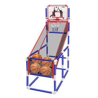 Adjustable Kids Basketball Hoop Set - Indoor/Outdoor Training System with 4 Balls (88cm-140cm Height Range)