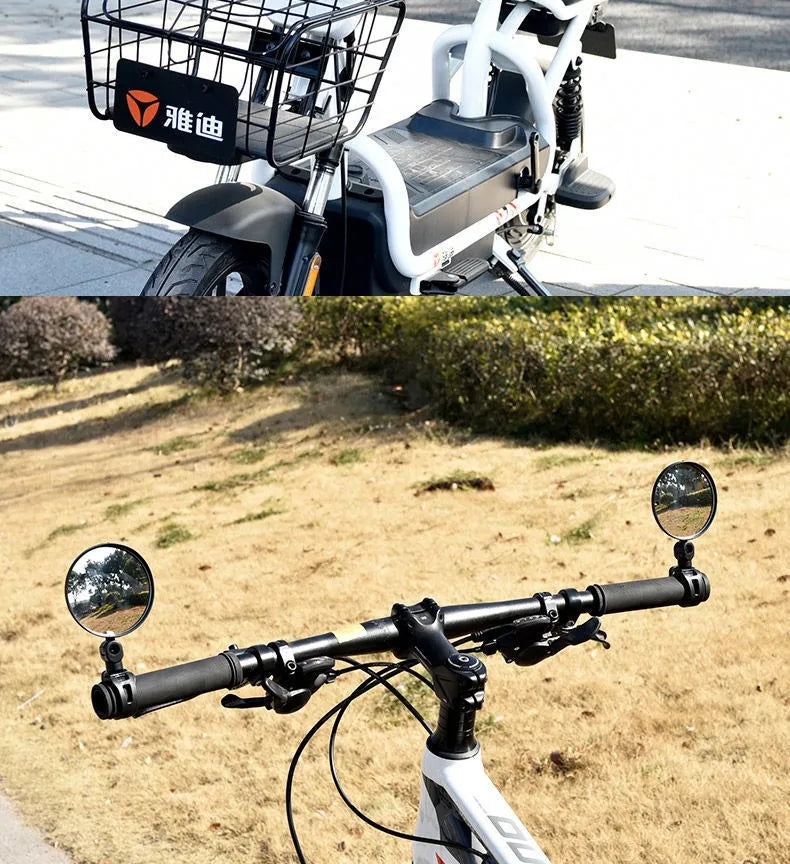 2PCS Universal Bike Handlebar Mirror - 360° Adjustable Rotatable Rearview for MTB & Road Bikes