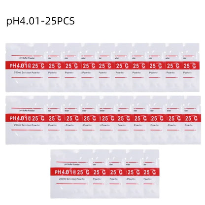 pH Buffer Powder Calibration Solution - 25pcs 4.00/6.86/9.18 for pH Test Meters