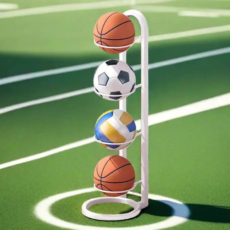 Carbon Steel Basketball Storage Rack - Multi-Layer Ball Organizer Stand for Basketball, Football, Volleyball (Home & School)