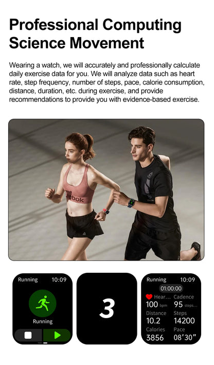 AI Smart Health Watch - HRV+PPG Blood Pressure & Heart Rate Monitor with IP68 Waterproof & NFC