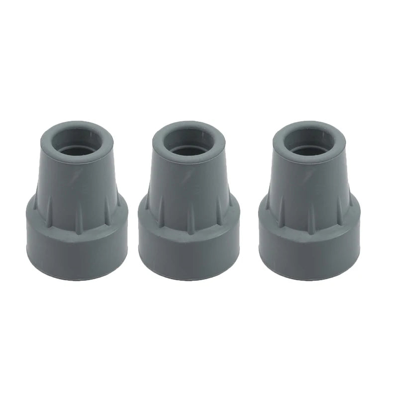 Heavy Duty Rubber Walking Stick Ferrule - Metal End Cap Cover for Canes, Crutches & Hiking Sticks (1-3 Pack)