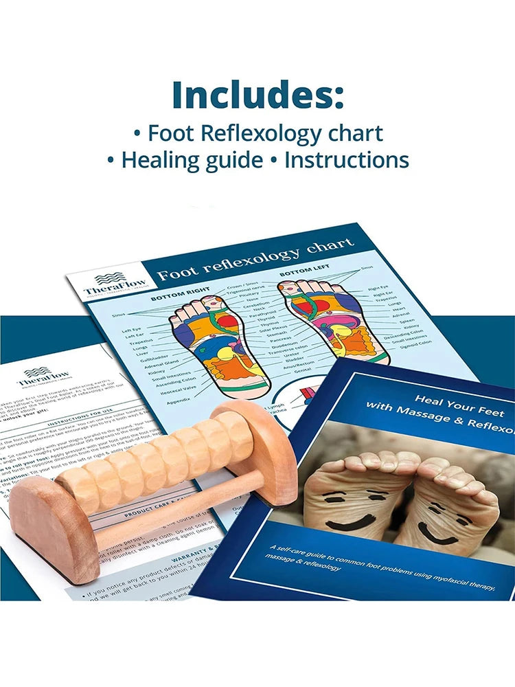 Wooden Foot Roller Massager - Deep Tissue Relief for Plantar Fasciitis