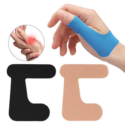 Precut Thumb Support Tape 10pcs Self Adhesive Kinesiology Patches Finger Bandages Elastic Strap for Sports Injury Protection