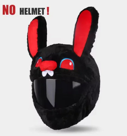 Cartoon Plush Animal Motorcycle Helmet Cover - Fabric Protection Accessory