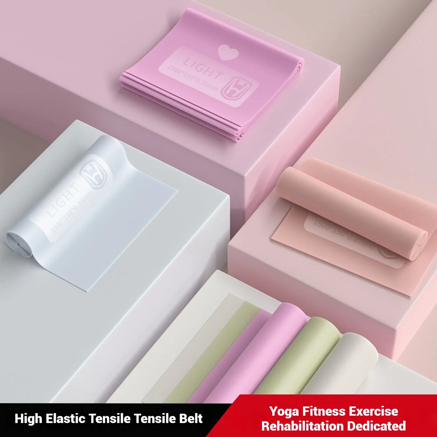 WOSWEIR Yoga Stretching Resistance Strap - Home Fitness & Latin Dance Stretch Band for Beginners