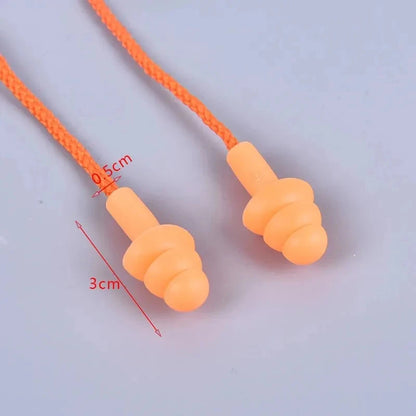 Silicone Swimming Earplugs with Rope - Noise Reduction Sleep Ear Plugs for Diving & Underwater Activities (1 Piece)