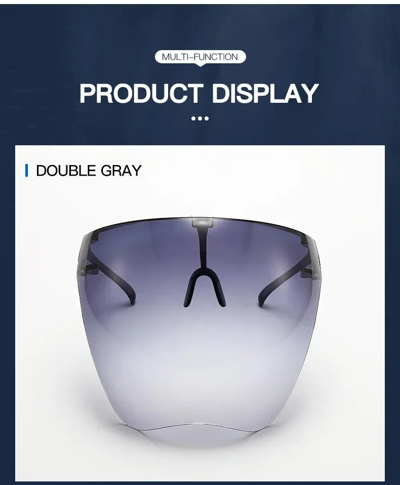 Full Face Shield Cycling Sunglasses - Protective Spherical Lens Goggles for Men & Women