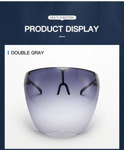 Full Face Shield Cycling Sunglasses - Protective Spherical Lens Goggles for Men & Women