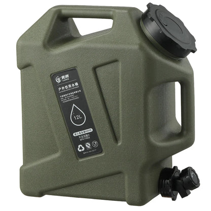 Portable 12L Outdoor Water Tank - Large Capacity Camping Container with Detachable Faucet for Picnic & Travel