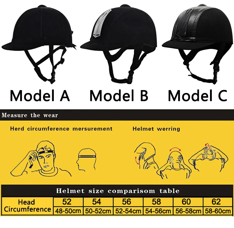 CE Certified Equestrian Riding Helmet - Breathable ABS+EPS Safety Half Cover for Men, Women & Children - Universal Fit 48-60cm