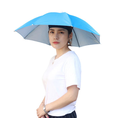 Foldable Umbrella Hat - Waterproof Hands-Free Rain & Sun Protection for Fishing, Camping & Beach (55-95CM Adjustable)