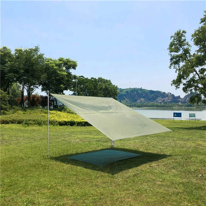 Set of 2 Tent Poles Adjustable Tarp Poles Steel Rods for Sun Shelter Tarp Canopy Camping Replacement With Pegs & Ropes