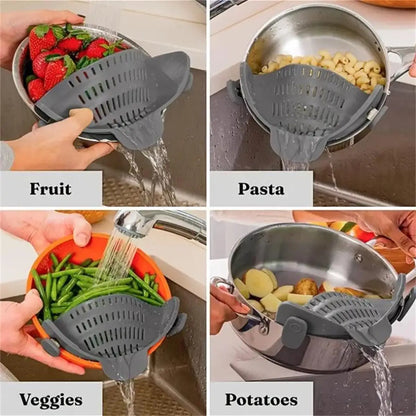 Adjustable Clip-On Pot Strainer for Pots, Pans & Bowls - Kitchen Strainer (1pc)