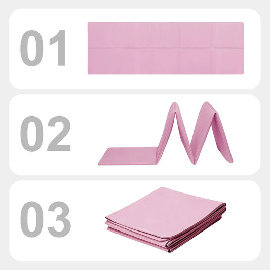 Premium EVA Yoga Mat - Eco-Friendly Foldable Exercise Mat - 173cm x 61cm - Available in 3mm/4mm/6mm Thickness - Pink