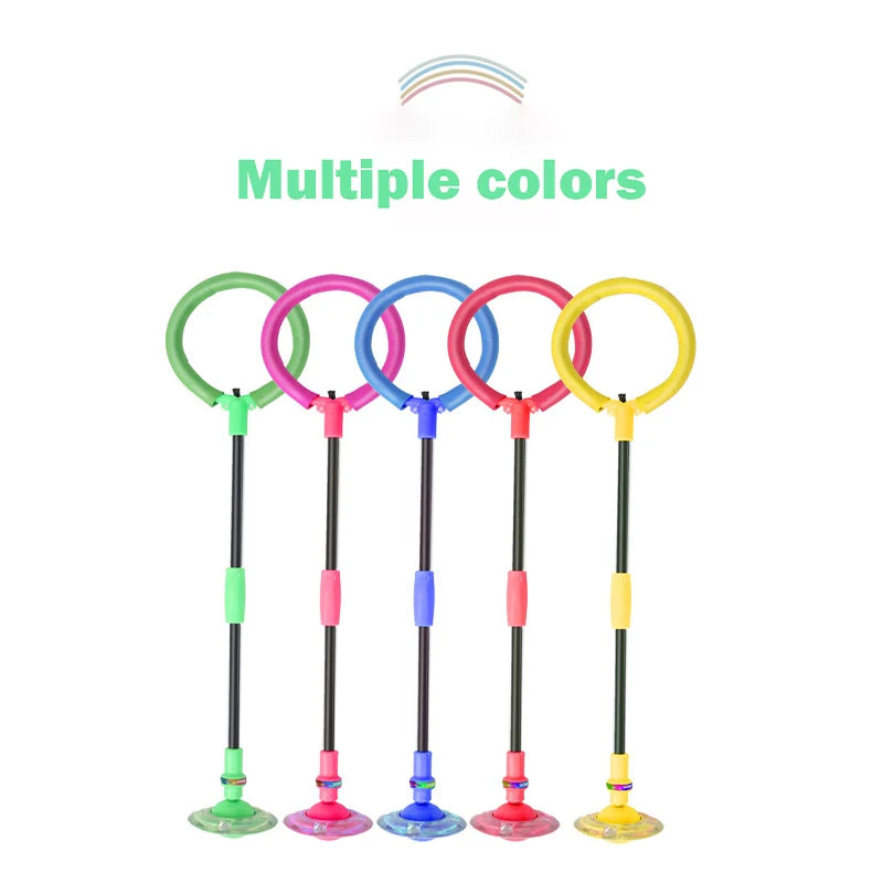 LED Light-Up Ankle Skip Ball - Fitness Bounce Ring for Kids & Adults - Self-Luminous Rotating Jump Toy