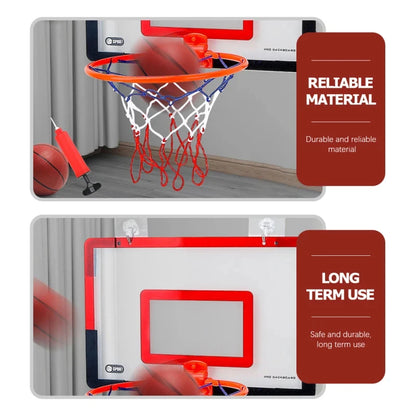 Kids Indoor Basketball Hoop Set - Foldable Over-Door Mini Basketball Game