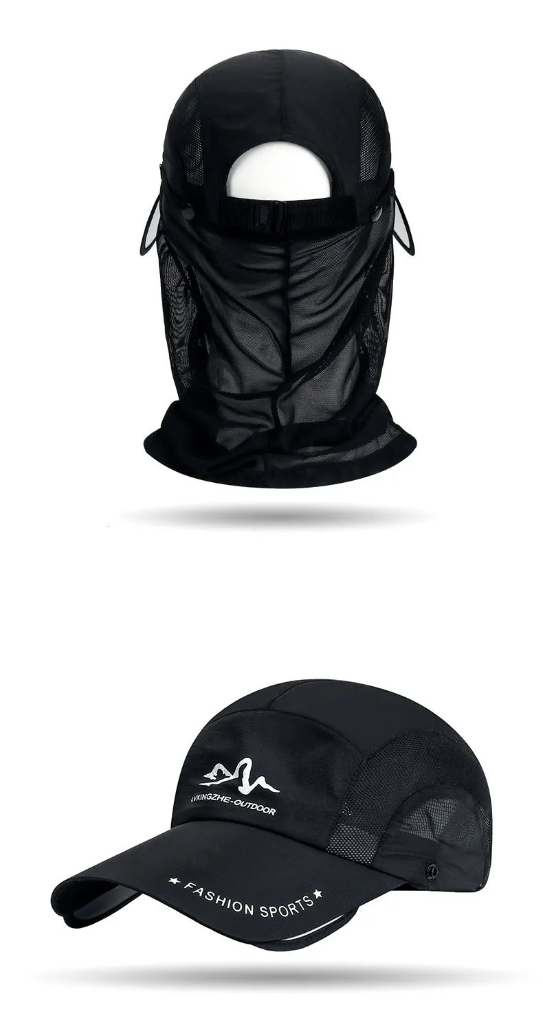 360° Portable Fishing Sun Hat - Detachable Adjustable Outdoor Sun Protection for Cycling & Hiking