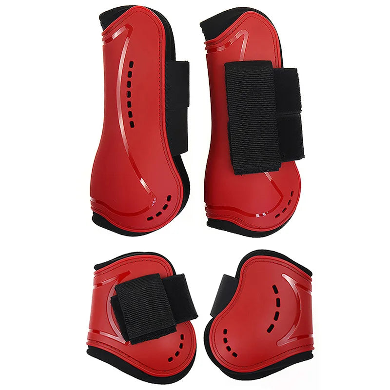 Adjustable Horse Leg Splint Boots - PU Neoprene Protective Support for Training, Racing, Riding & Jumping