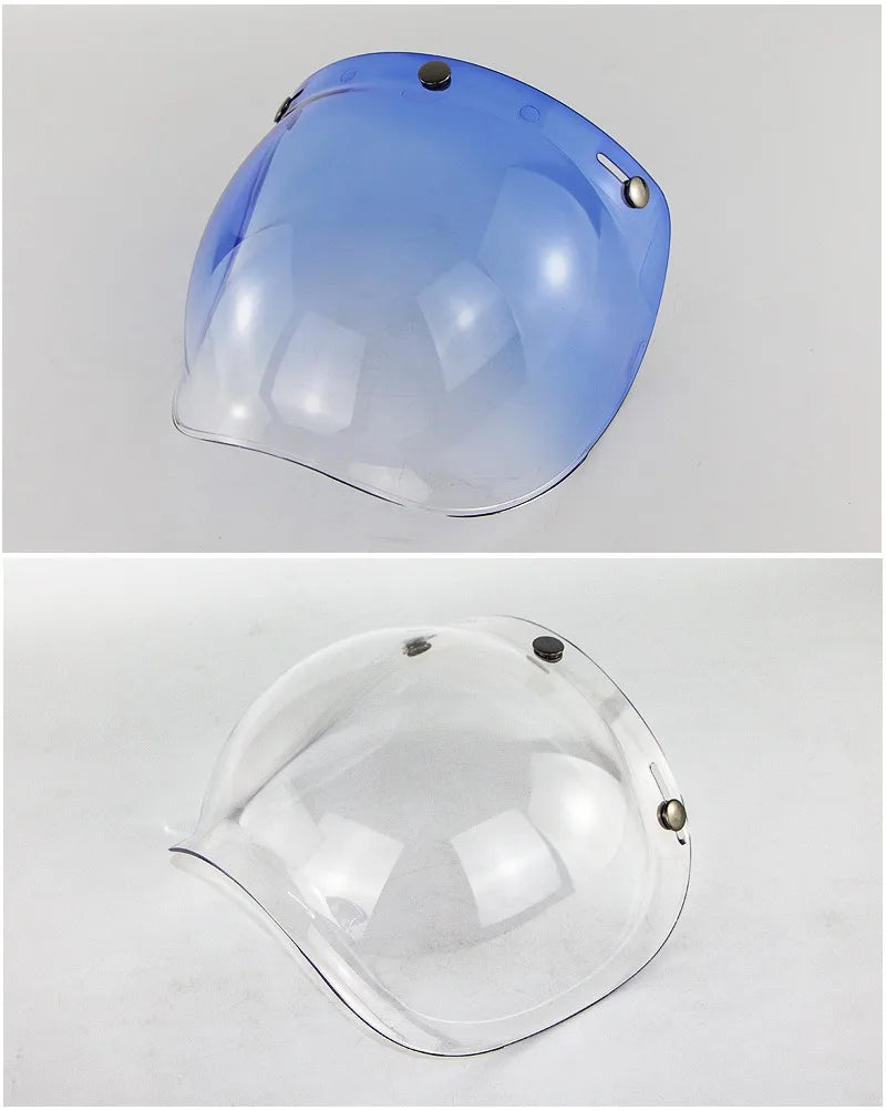 Retro Motorcycle Helmet Bubble Visor - Anti-Fog UV Protection HD Lens for Open Face Half Helmets