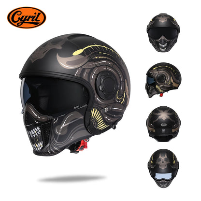 Modular Motorcycle Helmet - Full Face/Open Face 3/4 Dual Visor Helmet (ECE/DOT Certified, Unisex)
