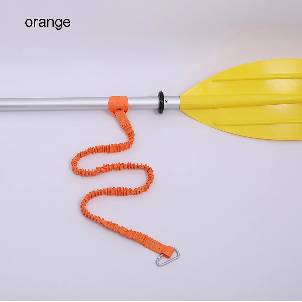 Adjustable Elastic Kayak Rod Lanyard - Canoe Paddle Leash - Fishing Rod Leash - Safety Rope - Carabiner - Rowing Boats Accessories