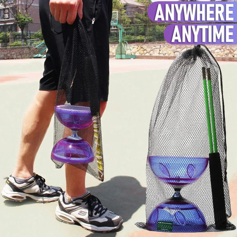 Diabolo Chinese Yoyo Set - Portable Fitness Gear for Agility Exercise (Adults, Kids & Elderly - Indoor/Outdoor)