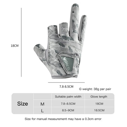 Men's Summer Fishing Gloves - Ice Silk Breathable Three-Finger Cut Design with UV Protection & Anti-Slip Grip (1 Pair)
